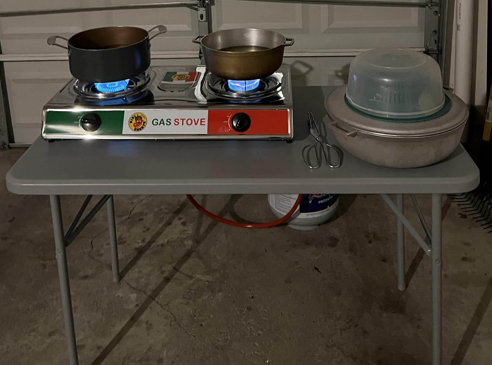Vivicreate 2 Burner Propane Stove, [20000 BTU] Portable Camping Gas Cooktop with Auto Ignition, Stainless Steel Outdoor Cooker with Regulator & Hose for RV, Backyard, Camping and Emergency Use customer photo 2
