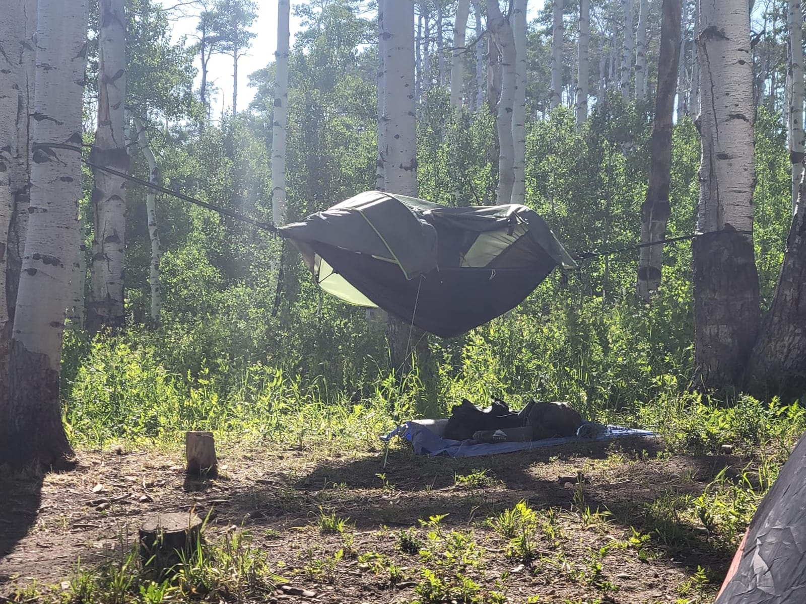 Camping Hammock Tent with Mosquito Net & RainFly, 3 in 1 Waterproof Lightweight Portable Sleeping Hammock Bug, Travel Outdoor Gear with Tree Strap Swing, for Hiking Patio Expedition customer photo 2