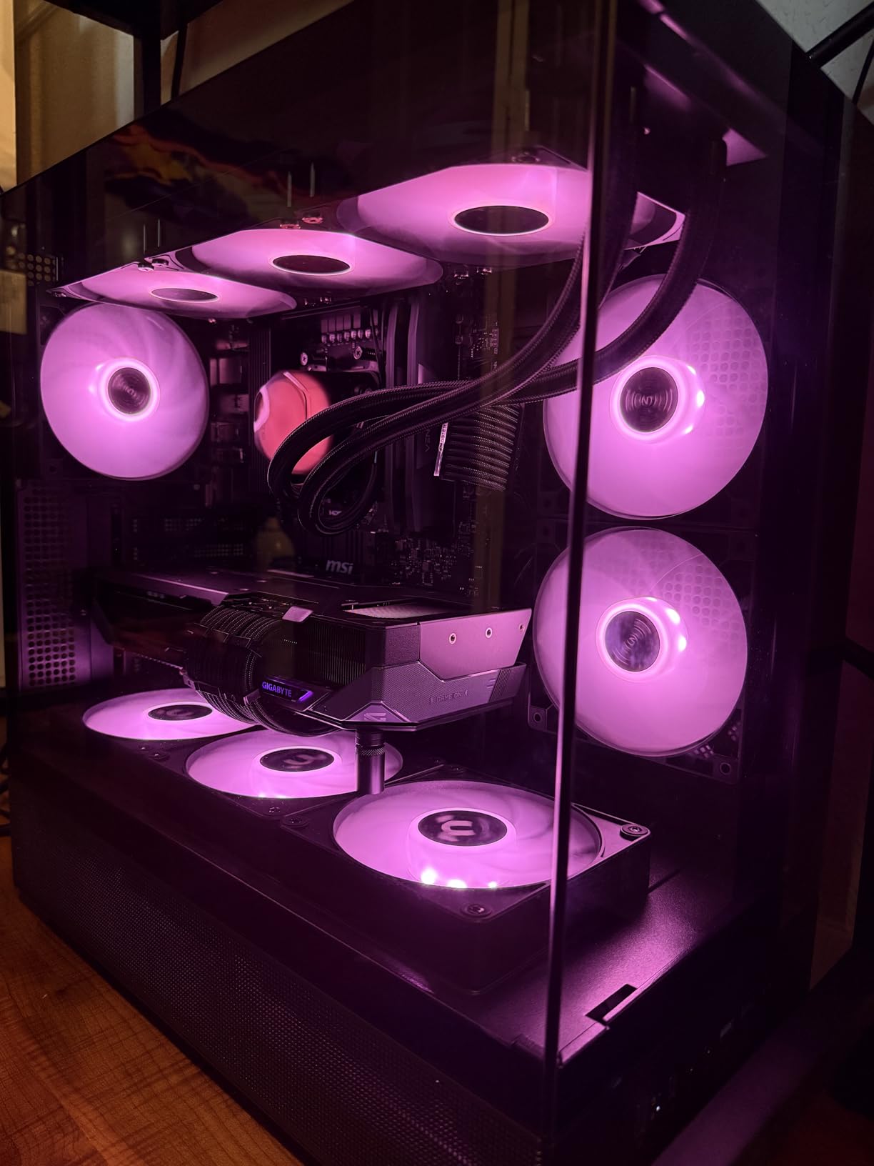 MONTECH XR Panoramic High Airflow ATX PC Case, 3 ARGB PWM Fans, Black customer photo 1