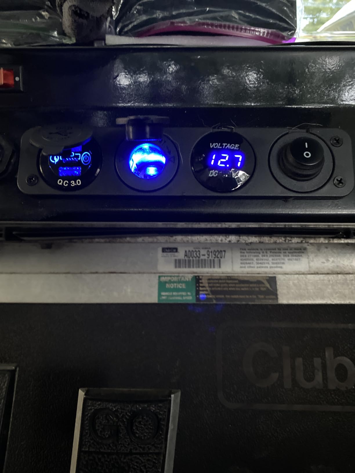 4 in 1-12V USB Outlet RV Accessories Marine Switch Panel Plug, PD3.0 and Dual QC3.0 Car USB Port Aluminum Charger, Lighted 150W Cigarette Lighter Socket, Blue LED Voltmeter and Toggle Switch DIY Kit customer photo 1