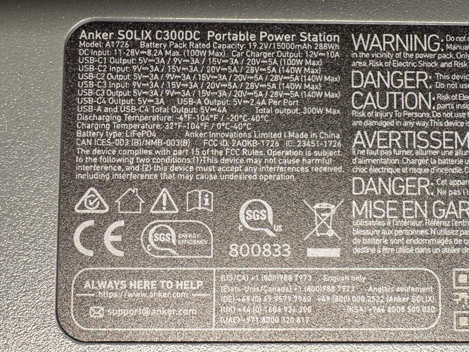Anker SOLIX C300 DC Portable Power Station, 288Wh, 300W, Outdoor Camping customer photo 2