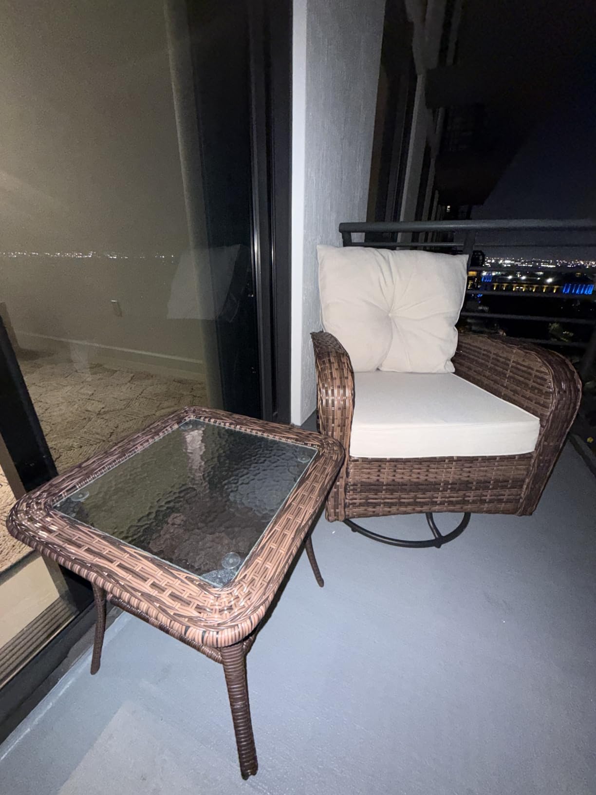 wildformers Luxury Outdoor Swivel Wicker Glider Patio Chairs with Table Set customer photo 2