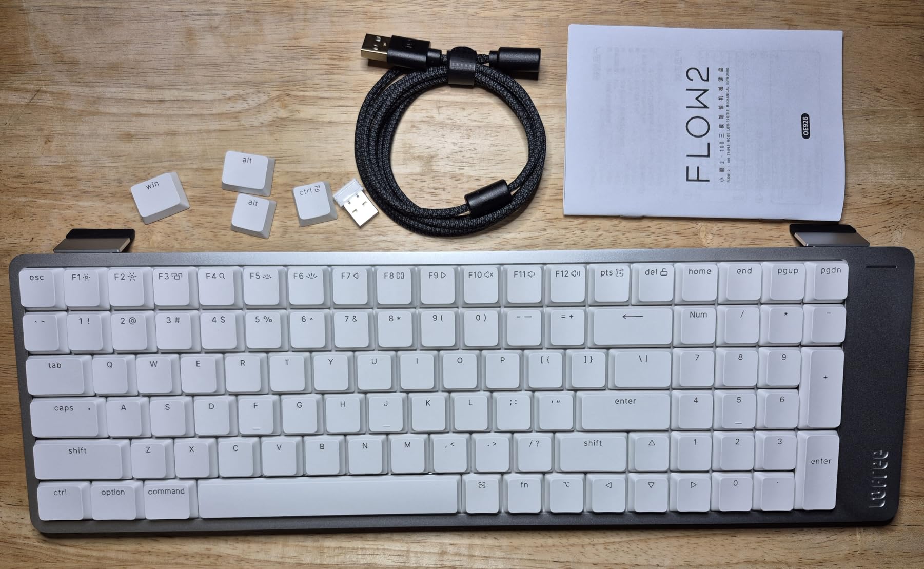 LOFREE Flow2 Low-Profile Mechanical Keyboard, Aluminum Alloy with Surfer Linear Switches, Rechargeable Wireless Keyboards with 3 Mode Connections for Windows, macOS (Silver, 100 Keys) customer photo 2