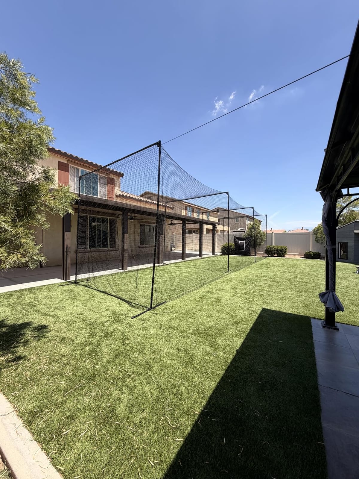 40 FT Baseball & Softball Batting Cage Net with Frame - Professional 40 Foot Training Cage for Backyard, Includes Pitching Machine Hole, 1.26