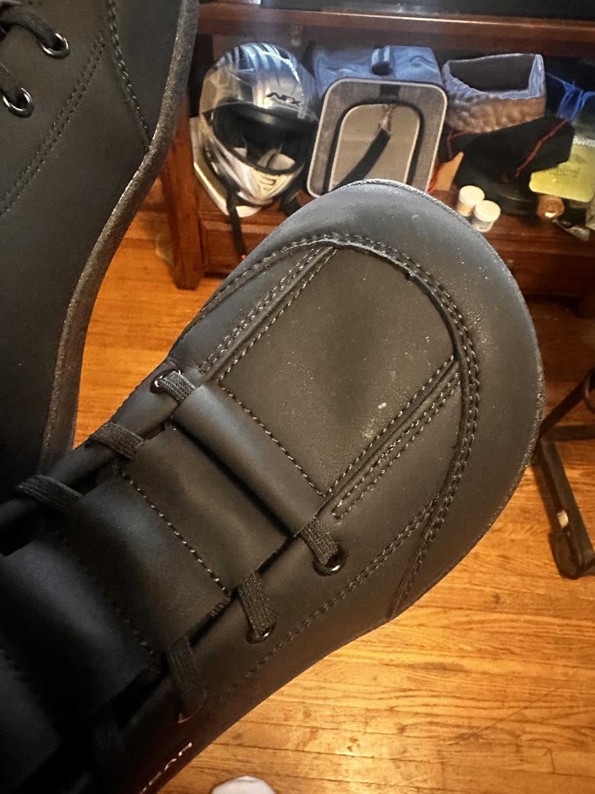 HOBIBEAR Leather Barefoot Boots Zero-Drop Wide Width Minimalist Shoes Unisex Mid Top Walking Boots customer photo 2