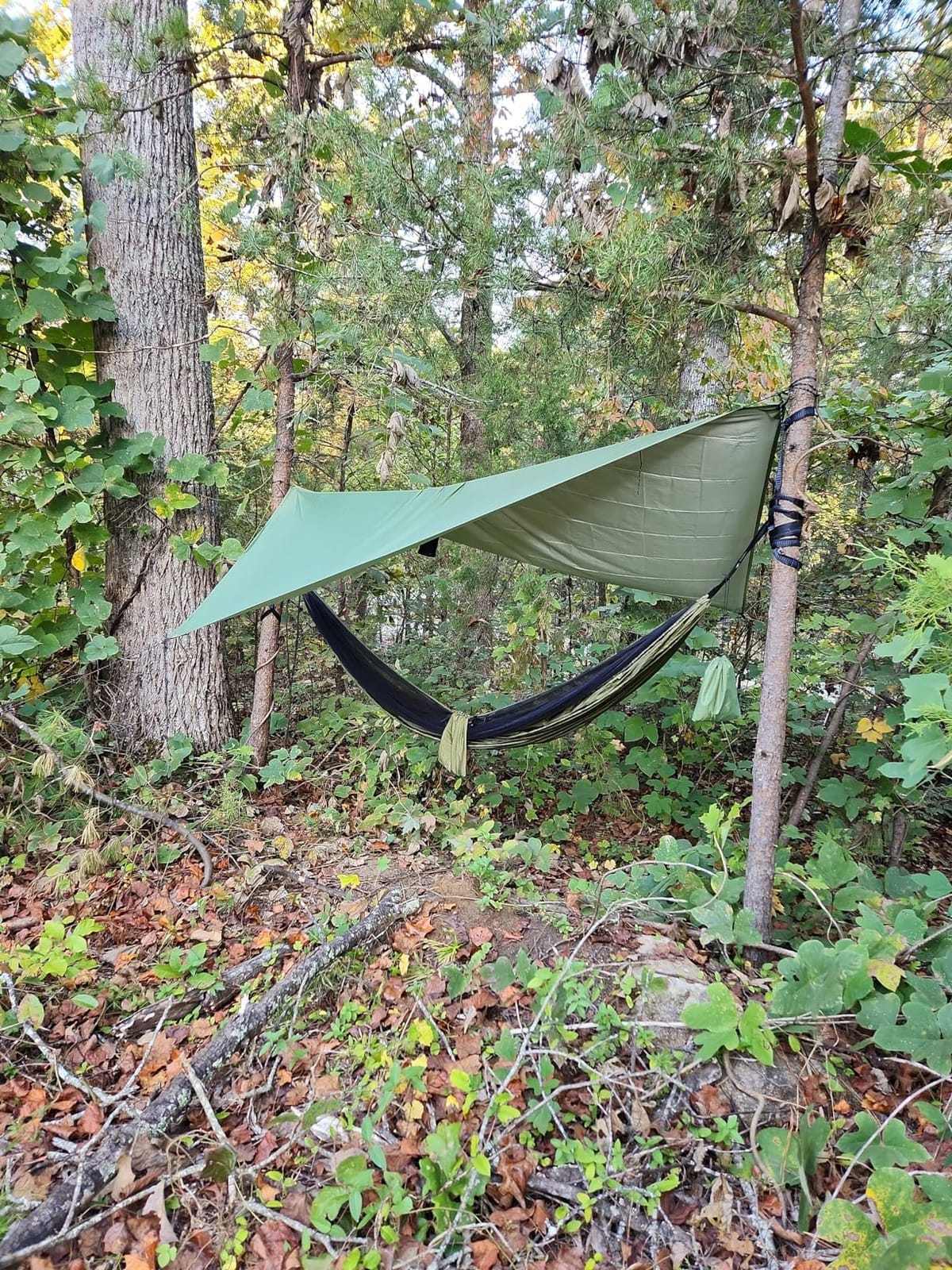 Camping Hammock with Rain Fly Tarp Mosquito Net Heavy Duty Tree Straps Portable Double Parachute Hammock Tent Waterproof Rainfly Set 660lbs Maximum Weight customer photo 1
