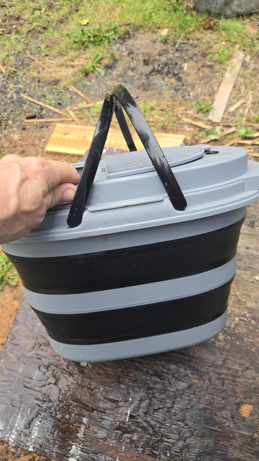 Portable Integrated Camping Shower Kit with 20L Foldable Bucket,13000mAh customer photo 1