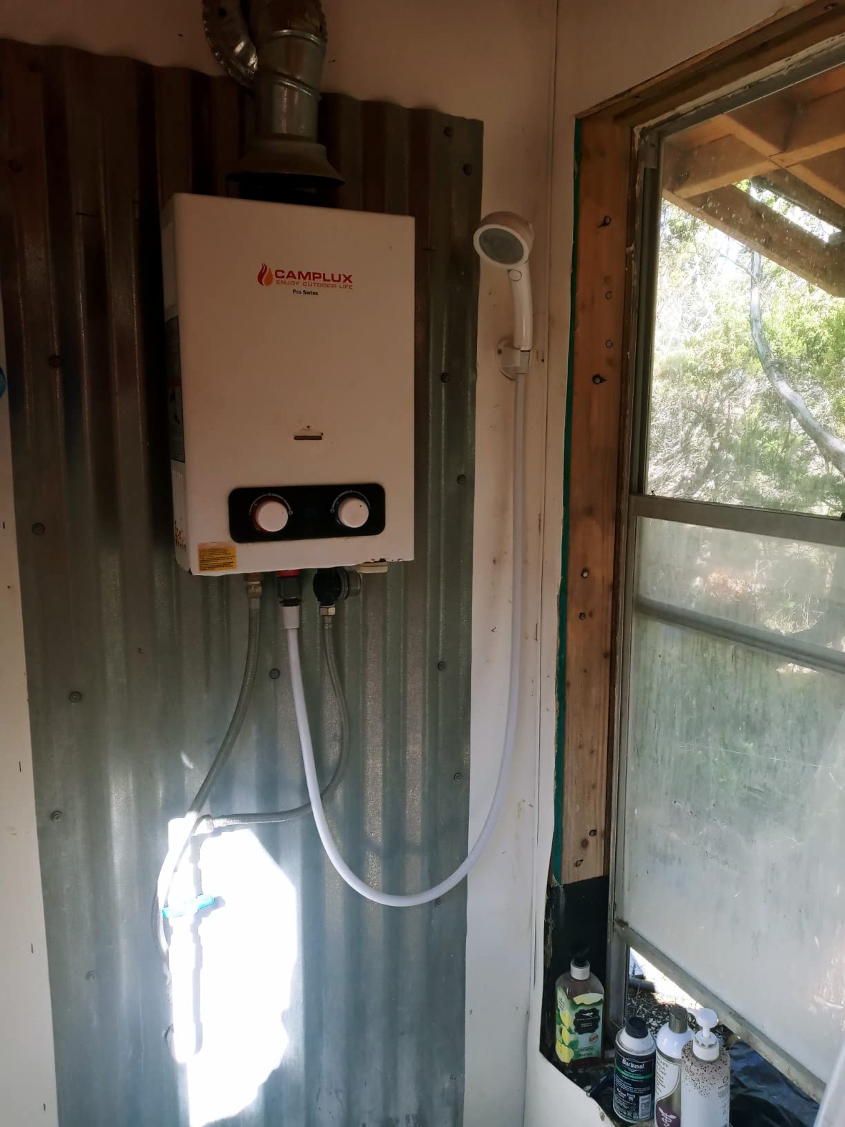 CAMPLUX 4.22 GPM Tankless Water Heater Propane, High Flow Propane Tankless Water Heater Outdoor For Camping, Off Grid & Cabin Use, 110,000 BTU Instant Hot Water customer photo 1