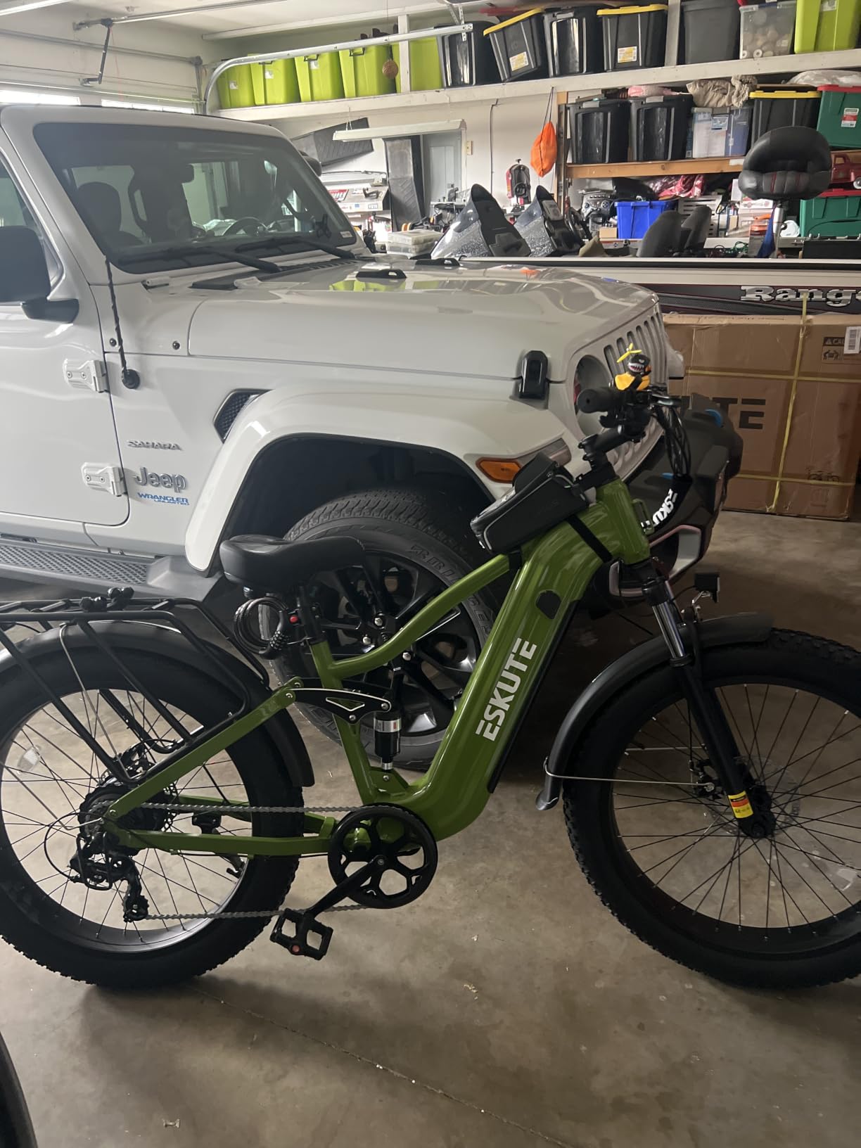 ESKUTE Electric Bike for Adults - 48V20.8Ah Battery Hunting Ebike up to 86 Miles, 32+MPH, Peak 1800W, 26x4.0 Fat Tire Step-Over 8-Speed Full Suspensions Mountain E-Bike customer photo 2