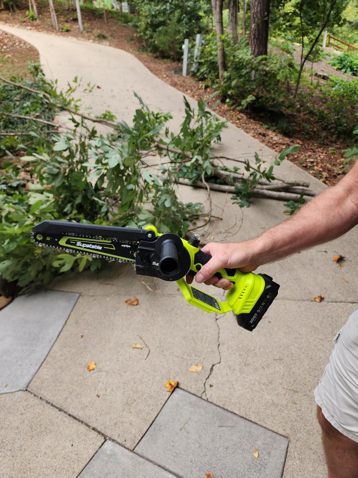 Supstable Cordless Pole Saw & Hedge Trimmer 6-in-1, Mini Chainsaw Cordless/Electric Hedge Trimmer with Extension Pole, 15Ft Reach, Extendable Tree Pruner, Bush Trimmer Limb Branch Cutter, Grass Shears customer photo 1